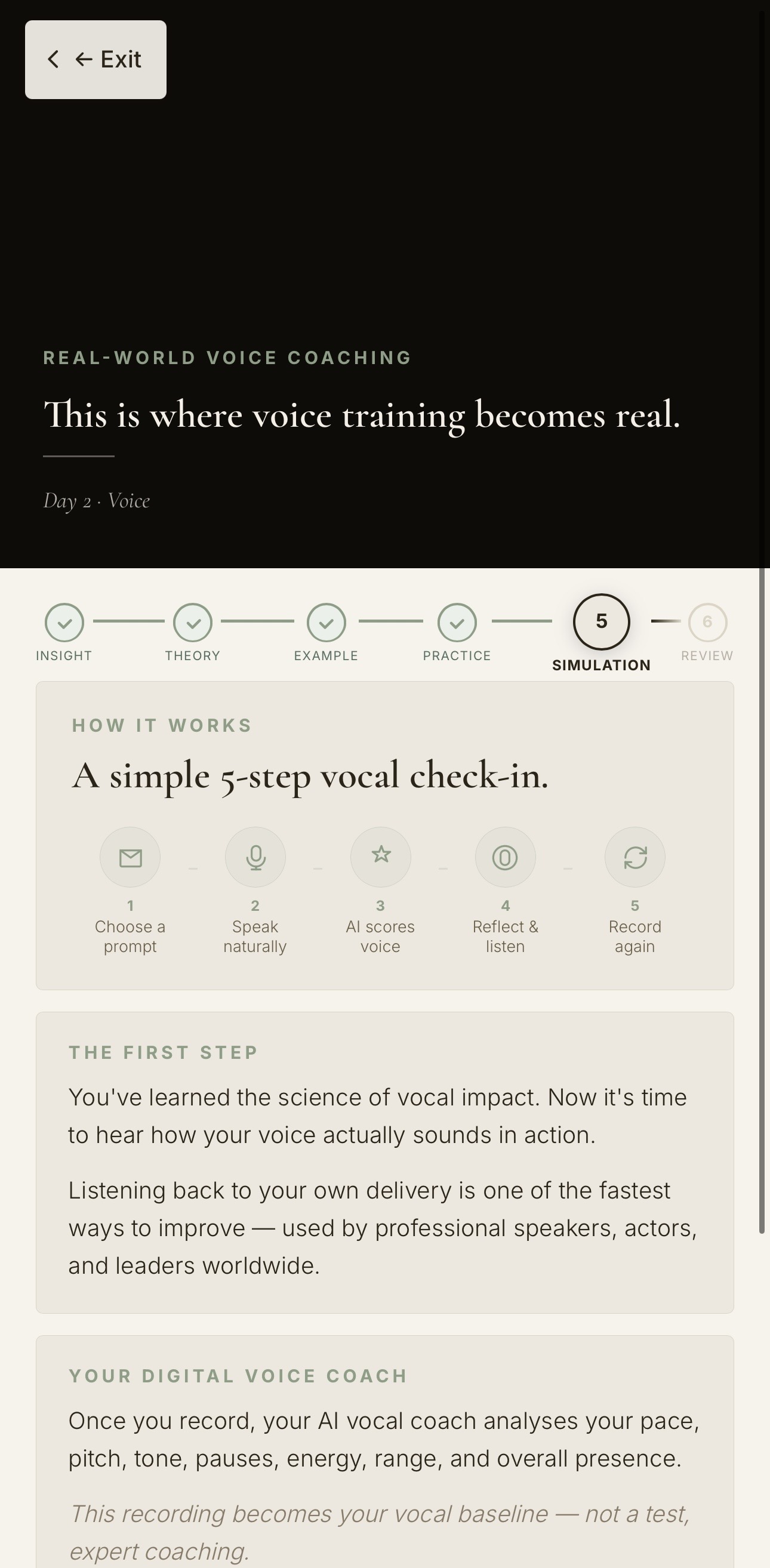 AmplifyU — conversation simulation exercise