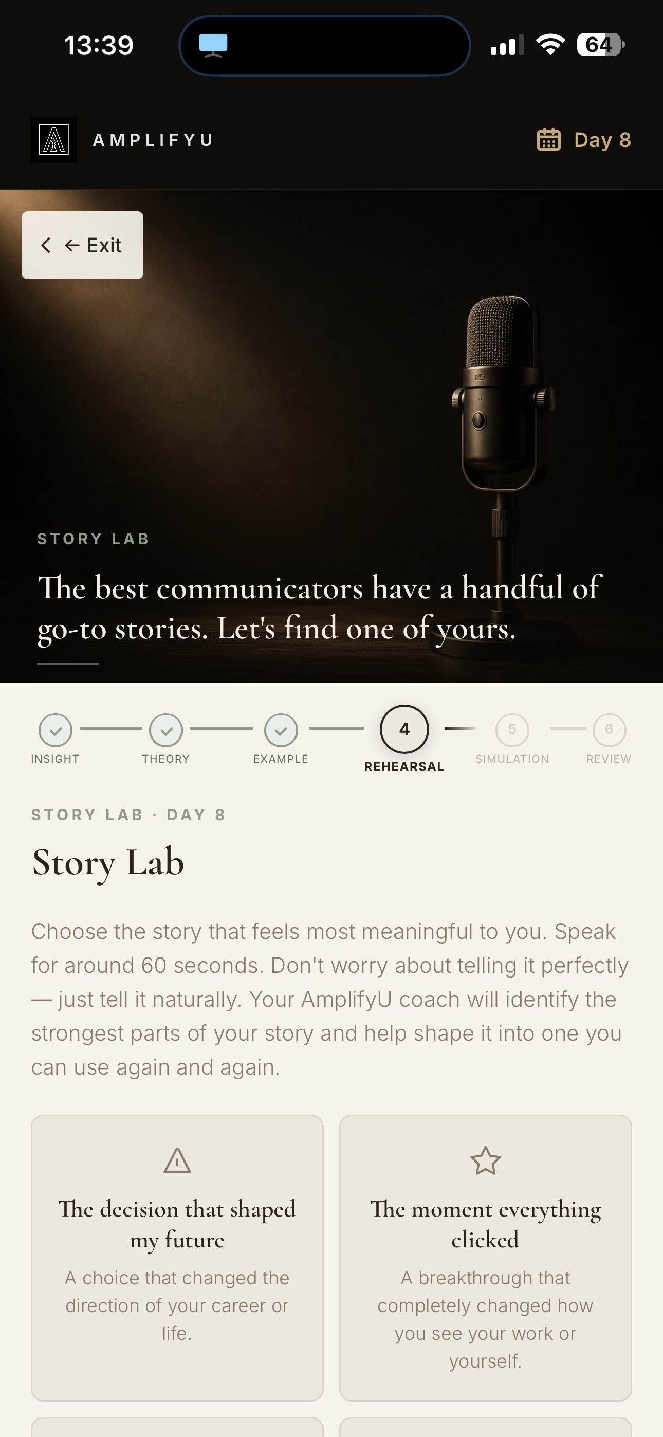AmplifyU — Story Lab rehearsal session