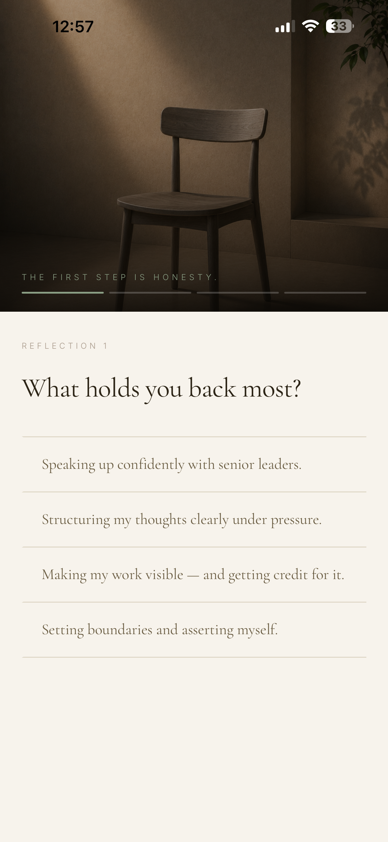 Reflection 1: What holds you back most?