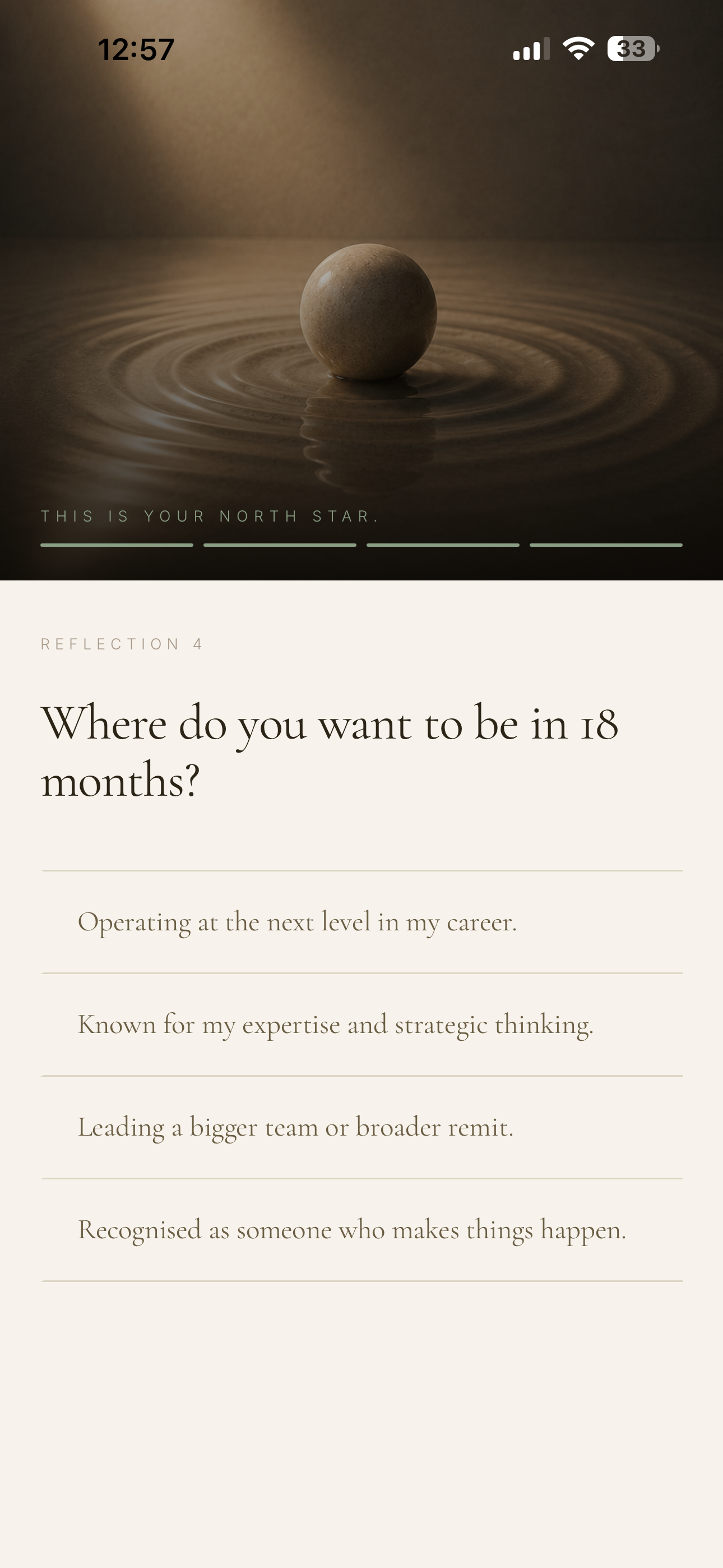 Reflection 4: Where do you want to be in 18 months?